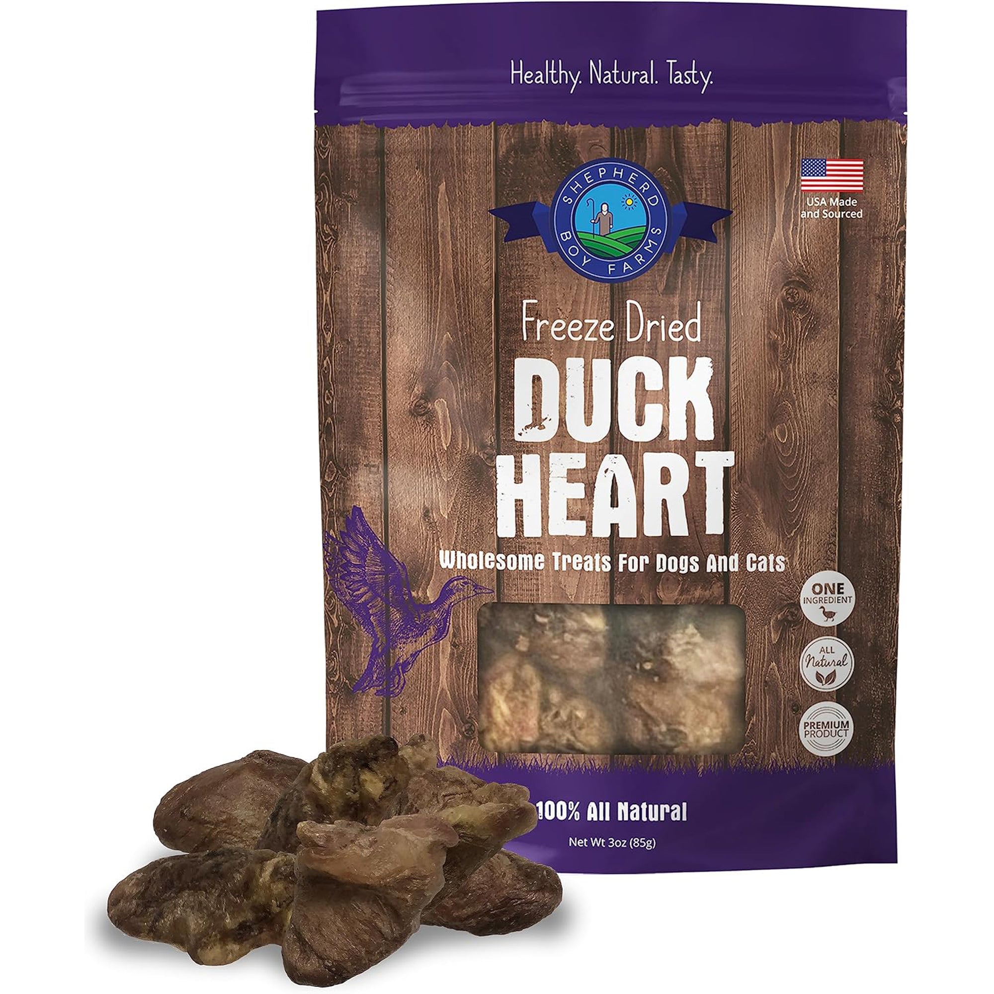 Duck Heart Raw Freeze Dried Treats For Cats & Dogs