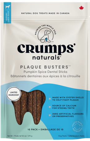 Crumps' Naturals Plaque Busters Pumpkin Spice Dental Sticks