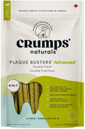 Crumps' Naturals Plaque Busters ADVANCE Double Fresh (Mint) Dental Sticks