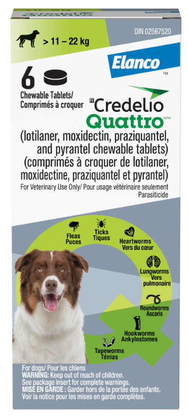 Credelio Quattro Chewable Tablet For Dogs 11.1 To 22 Kg (Green)