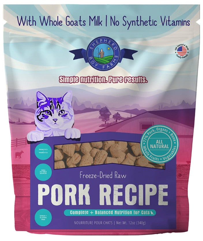 Shepherd Boy Farms Freeze Dried Raw Pork Recipe For Cats