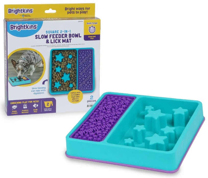 Brightkins Square Slow Feeder & Lick Mat