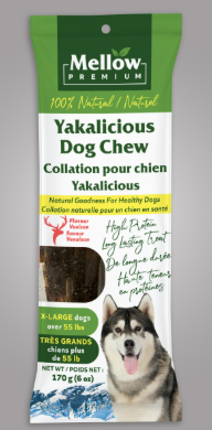 Mellow Premium Yakalicious Dog Chew - Venison Flavor