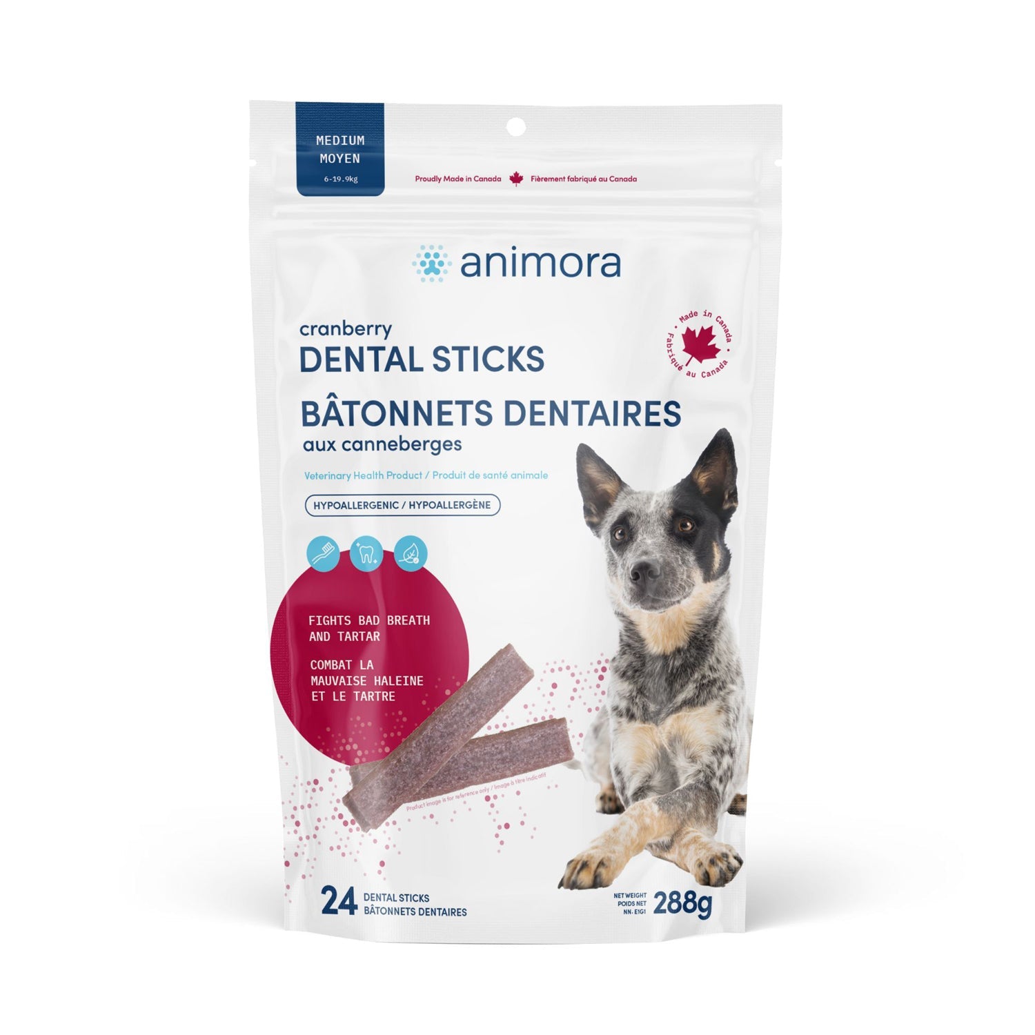 Animora Cranberry Dental Sticks For Dogs - Pets Drug Mart