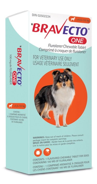 Bravecto 1 - Month Chews For Dogs 4.6 to 10 Kg (Orange) - Pets Drug Mart