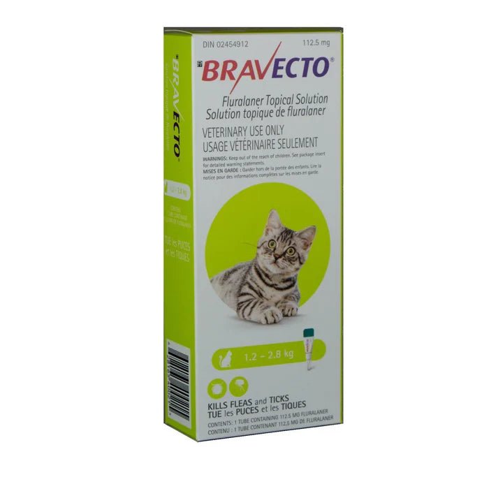 Bravecto Topical Solution For Cats1.18 To 2.81 Kg (Lime) - Pets Drug Mart