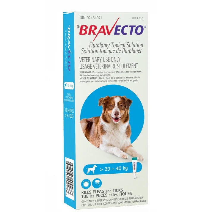 Bravecto Topical Solution For Dogs 20.1 To 40 kg (Blue) - Pets Drug Mart