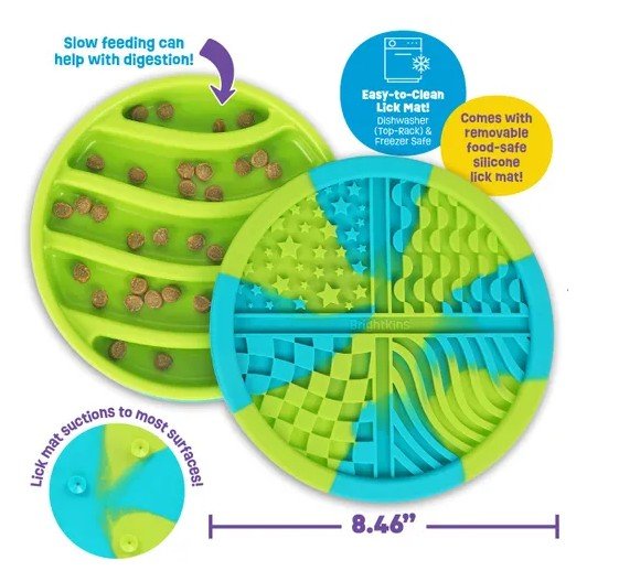 Tapis à lécher et distributeur lent de nourriture pour animaux en cercle Brightkins — Pets Drug Mart