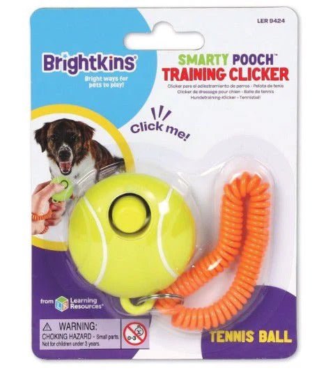 Brightkins Smarty Pooch Training Clicker Tennis Ball - Pets Drug Mart