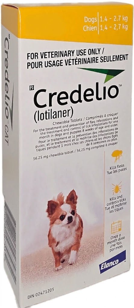 Credelio (lotilaner) Chewable Tablet For Dogs 1.4 To 2.7 Kg (Yellow) - Pets Drug Mart