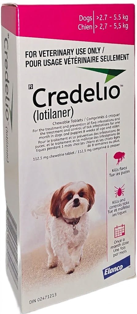 Credelio (lotilaner) Chewable Tablet For Dogs 2.7 To 5.5 Kg (Pink) - Pets Drug Mart