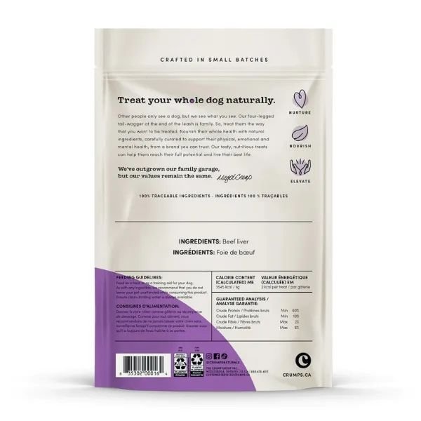 Crumps' Naturals Beef Liver Bites for Dogs - Pets Drug Mart