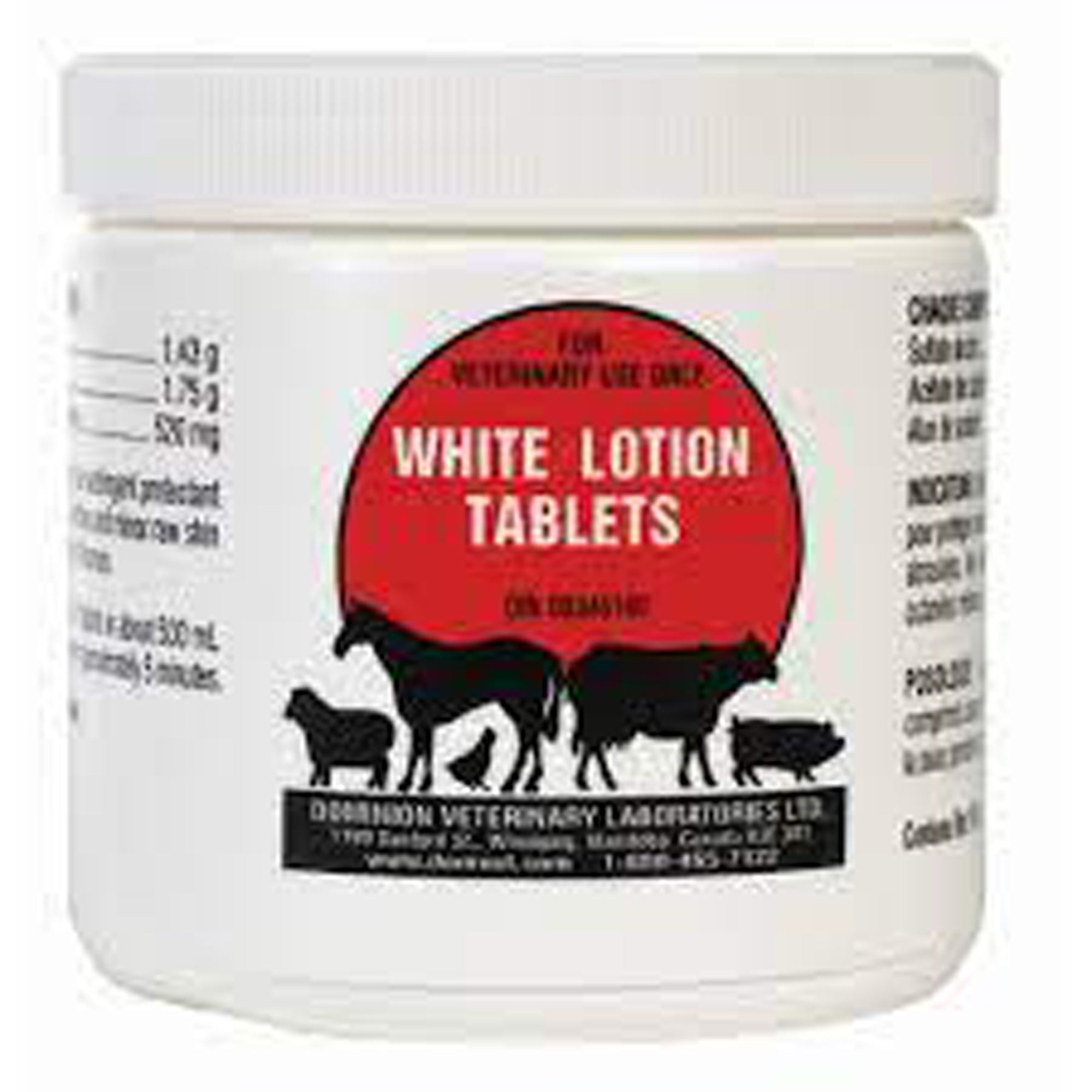 Dominion Veterinary Laboratories White Lotion Tablets 50 Count - Pets Drug Mart