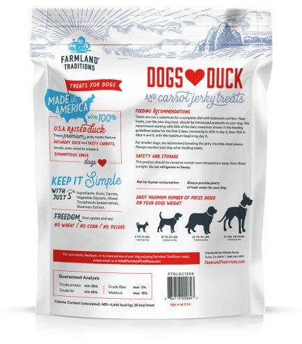Farmland Traditions Dogs Love Friandises au canard et à la carotte pour chiens - Pets Drug Mart