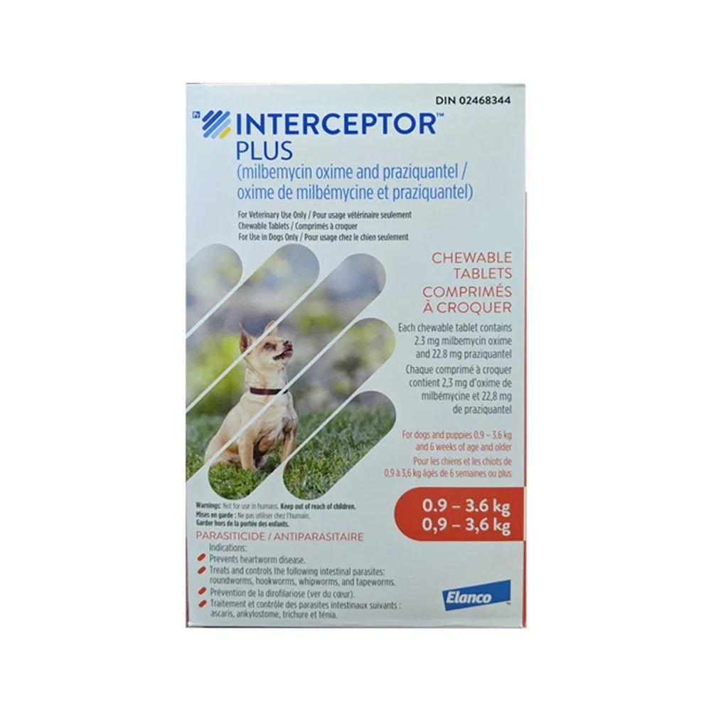 Interceptor Plus Flavoured Tablet For Dogs 0.9 - 3.6 Kg (Orange) - Pets Drug Mart