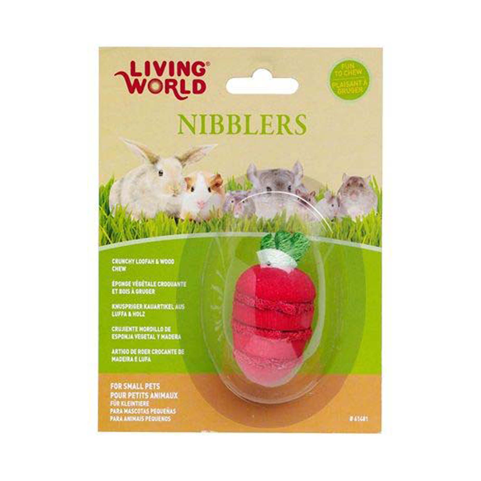 Living World Nibblers Loofah & Wood Strawberry Chew - Pets Drug Mart
