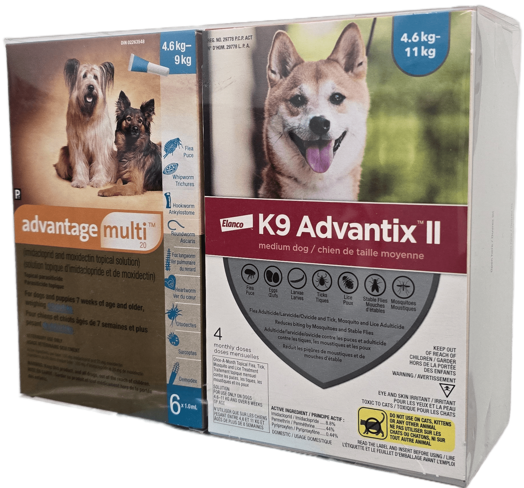 Multi - Duo PLUS Advantage Multi 20 (6 dose) & K9 Advantix II (2 x 4 dose) For Dogs 4.6 To 9 Kg (Aqua) - Pets Drug Mart