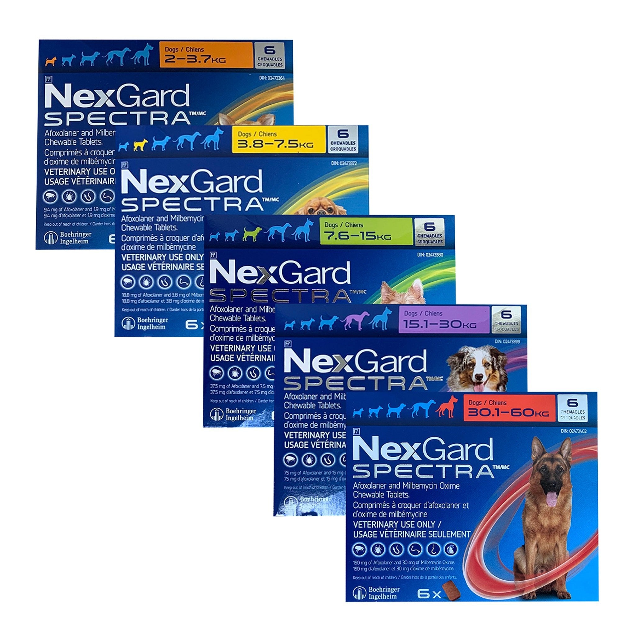NexGard Spectra Chewable Tablet For Dogs 30.1 To 60 Kg (Red) - Pets Drug Mart