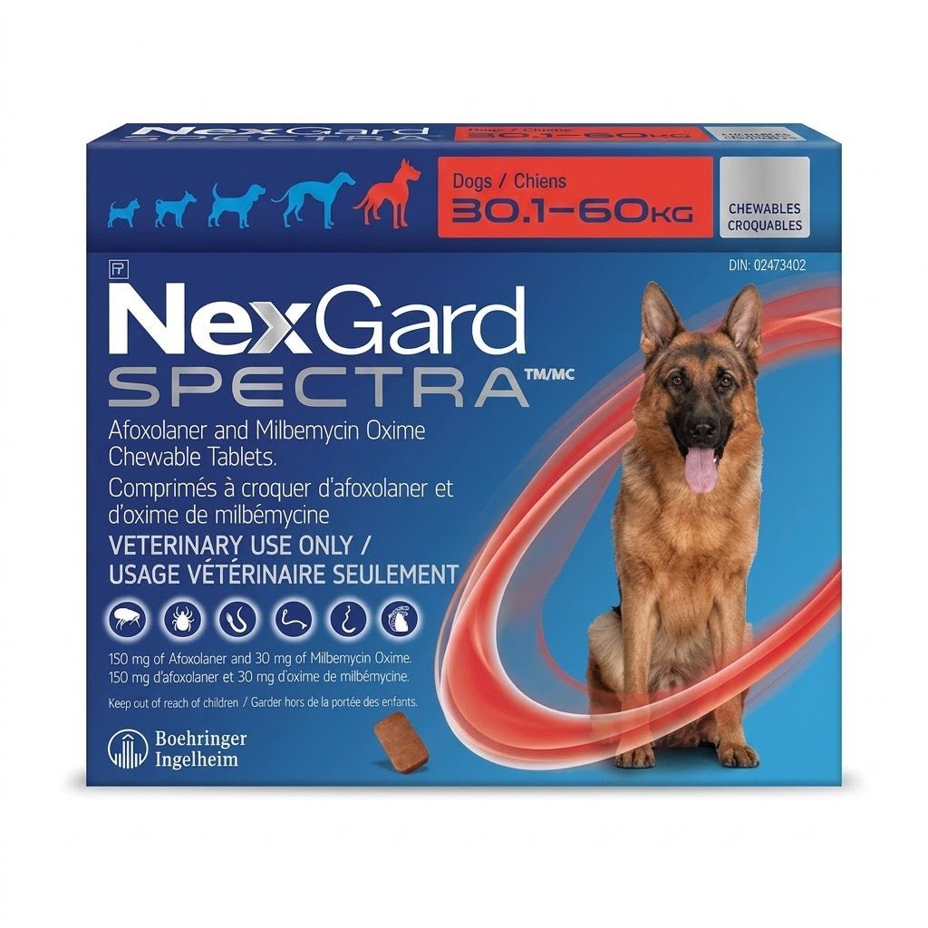 NexGard Spectra Chewable Tablet For Dogs 30.1 To 60 Kg (Red) - Pets Drug Mart