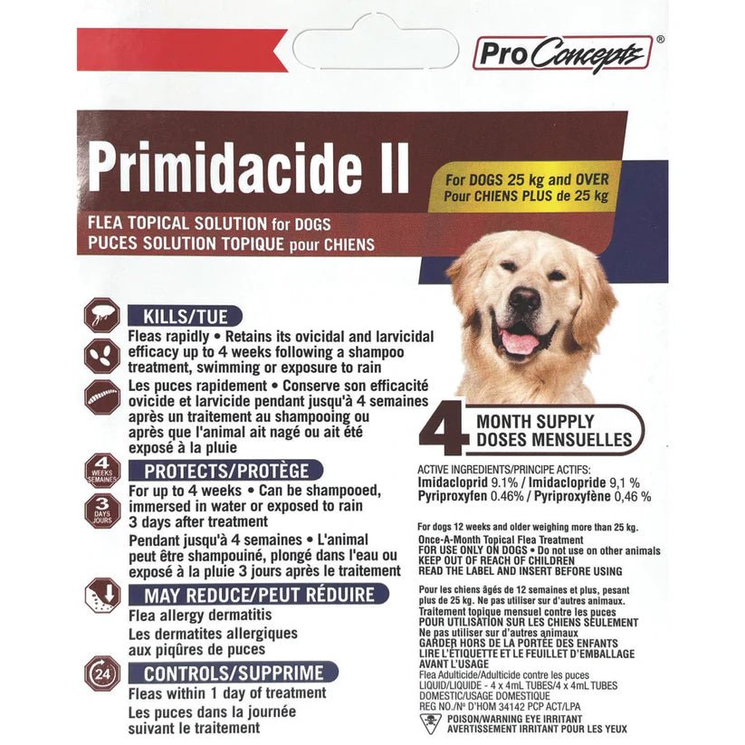 Primidacide II Topical Flea Treatment For Dogs Over 25 Kg - Pets Drug Mart