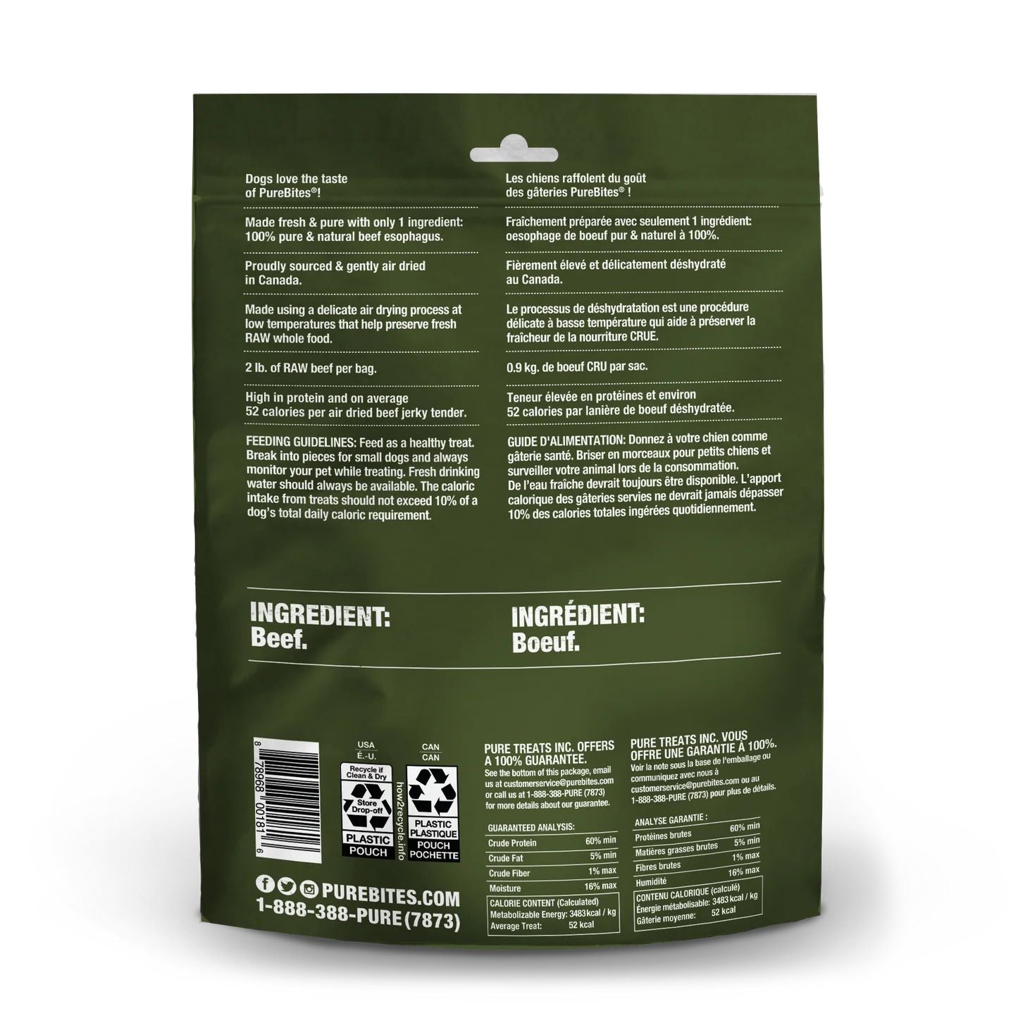 PureBites Air Dried Beef Tender Jerky For Dogs - Pets Drug Mart