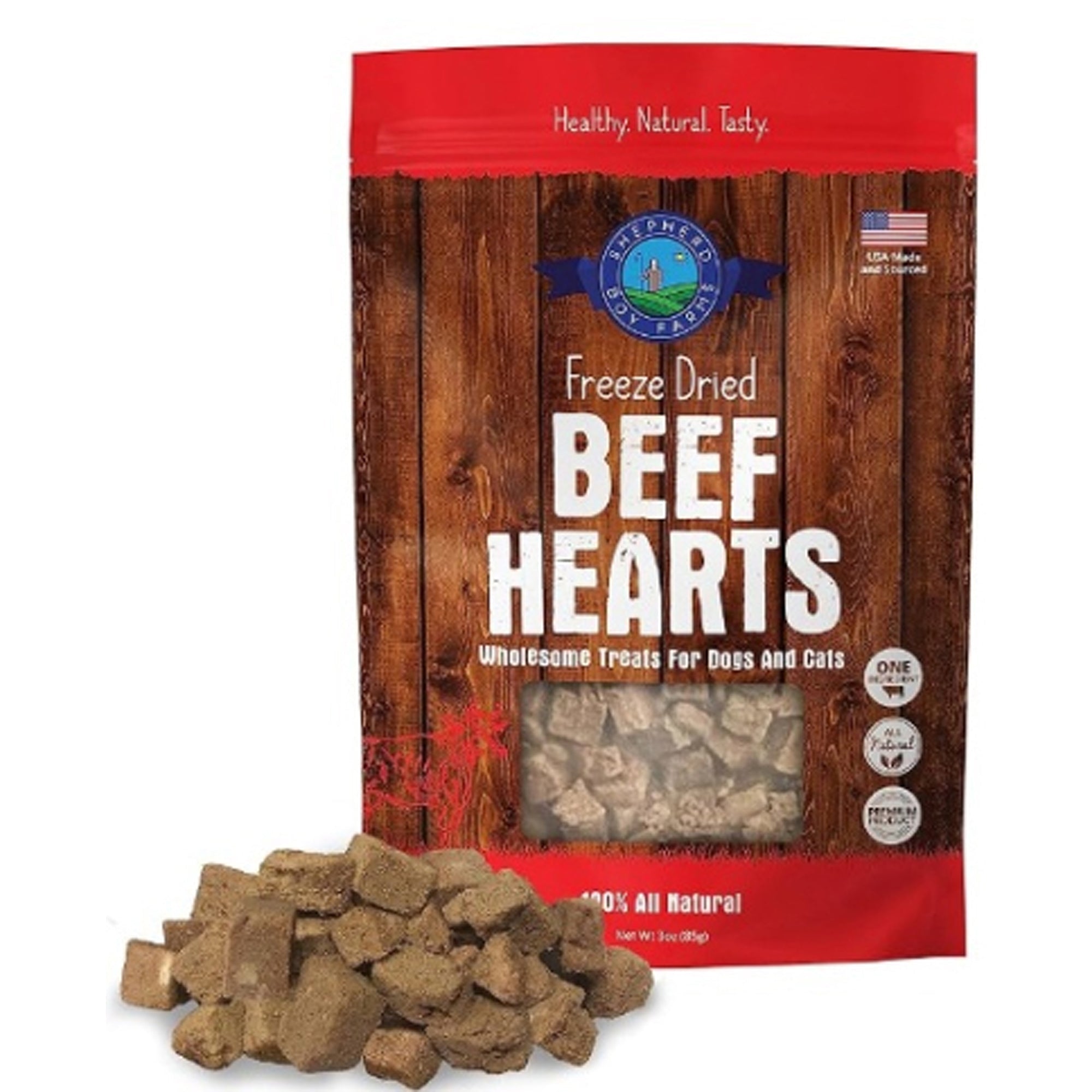 Shepherd Boy Farms Freeze Dried Beef Hearts For Cats & Dogs - Pets Drug Mart