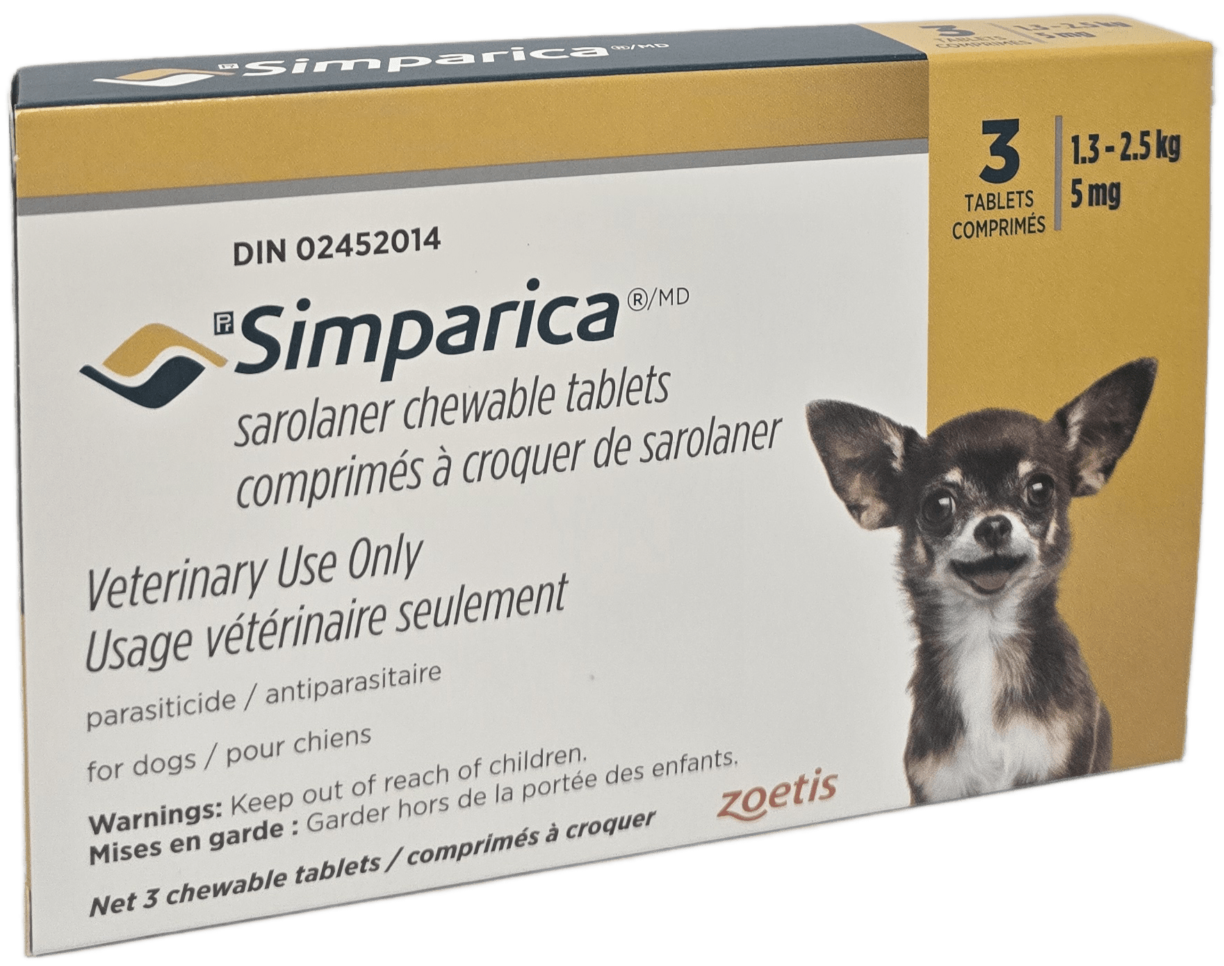 Simparica Chewable Tablet For Dogs 1.3 To 2.5 Kg (Yellow) - Pets Drug Mart