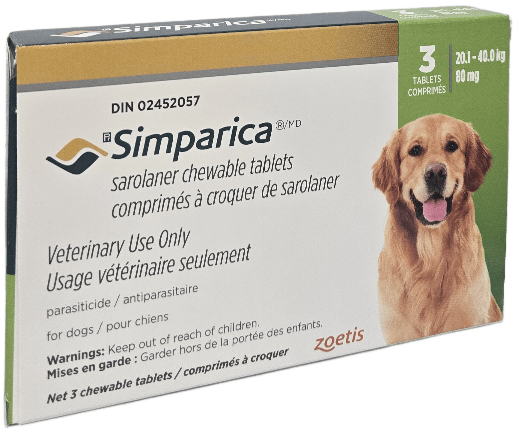 Simparica Chewable Tablet For Dogs 20.1 To 40 Kg (Green) - Pets Drug Mart
