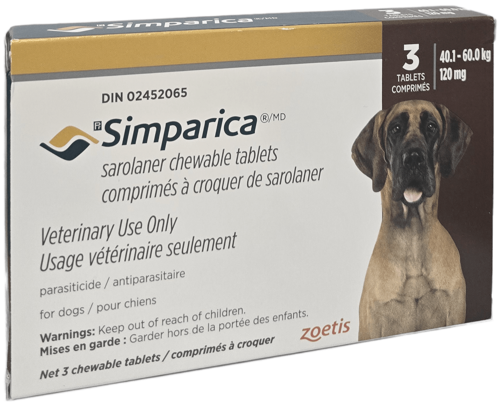 Simparica Chewable Tablet For Dogs 40.1 To 60 Kg (Brown) - Pets Drug Mart