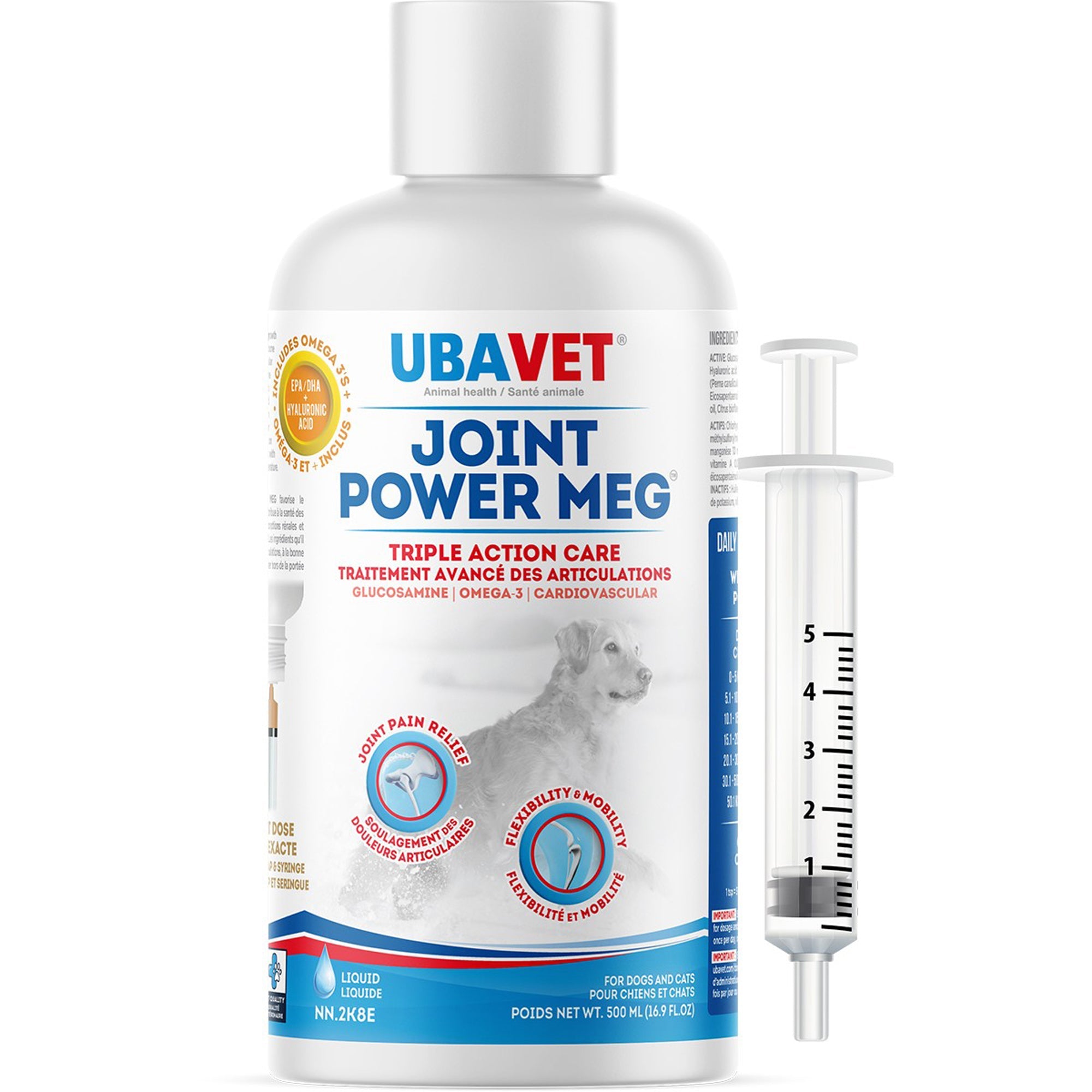 UbaVet Joint Power Meg Glucosamine HCL and Omega - 3 Liquid - Pets Drug Mart