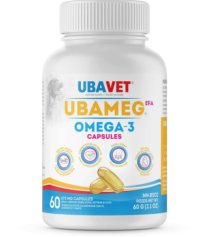 UbaVet UbaMeg EFA 675 mg Omega - 3 Fatty Acid Capsules - Pets Drug Mart